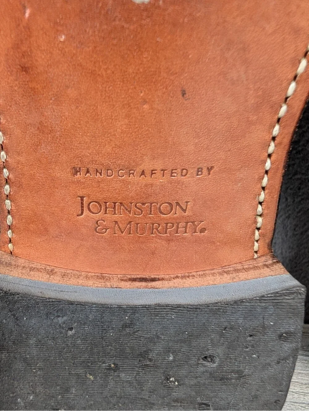 Johnston Murphy Mens 13D Black Leather Cap Toe Oxford Dress Shoes Handcrafted